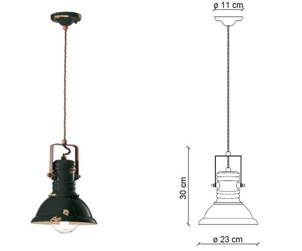Lampa wisząca Vintage, Ferroluce, C1691