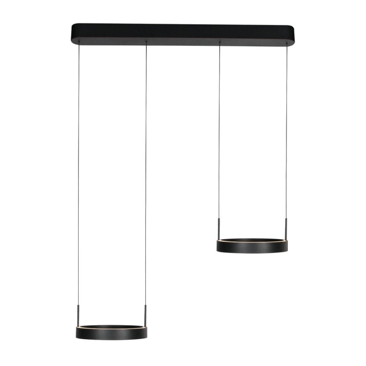 Nowoczesna lampa wisząca LED Steinhauer Mykty 4204ZW czarna dwa pierścienie