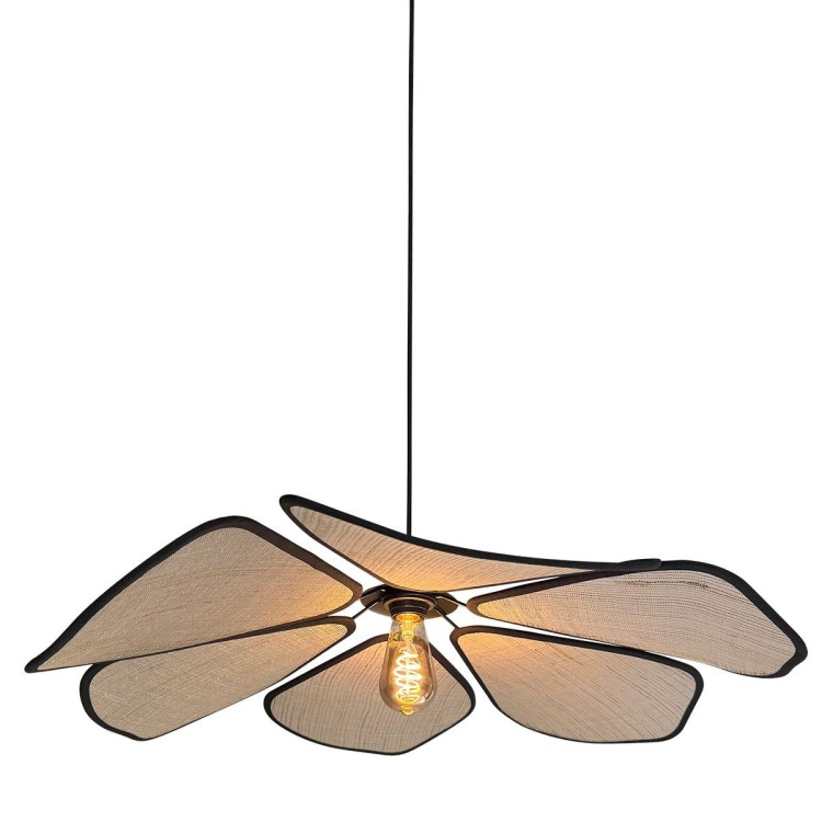 lampa wisząca Steinhauer LumaFlora 4368CR z lnianymi płatkami nad stół w jadalni