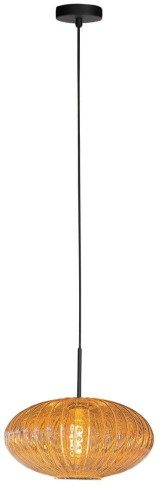 lampa wisząca Steinhauer Aurelio 4295ZW bursztynowe szkło do jadalni