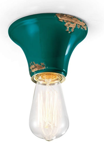 Lampa sufitowa Ferroluce C132 Vintage żółty / czarny / bordowy – idealna do przedpokoju lub holu jako dyskretne i dekoracyjne oświetlenie