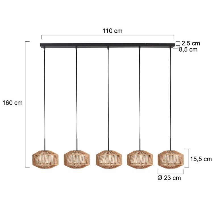 lampa wisząca Steinhauer Ropex 4530ZW czarna ze sznurem do salonu loft