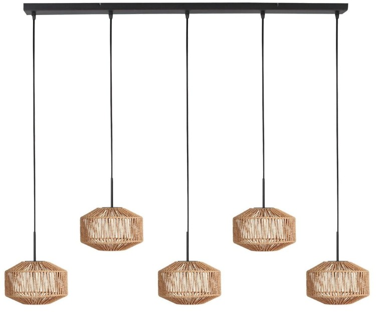 lampa wisząca Steinhauer Ropex 4530ZW czarna ze sznurem do salonu loft