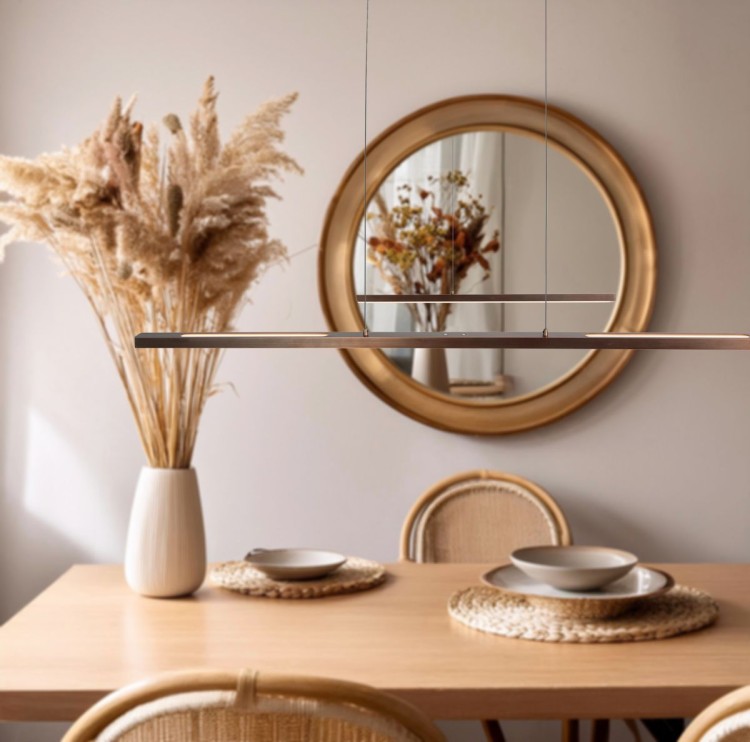 designerska lampa listwa Steinhauer 3995BR bronze nad wyspę kuchenną