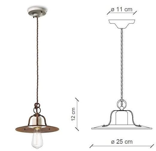 Ferroluce, LAMPA WISZĄCA RUSTICO PICCOLO - C1431