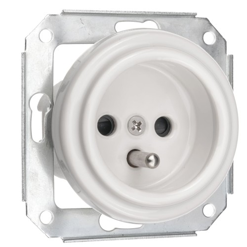 Gniazdo Novantica białe ceramiczne, gniazdo porcelanowe białe.