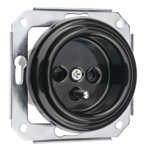 Gniazdko-loft-czarne-do-ramki-z-uziemieniem, Novantica