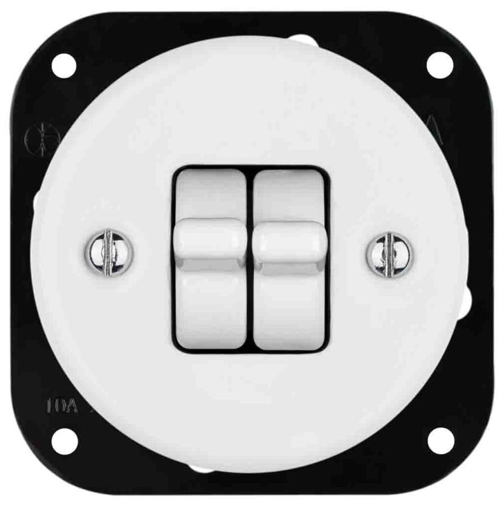 włącznik do rolet biały ceramika Novantica Old do sypialni retro