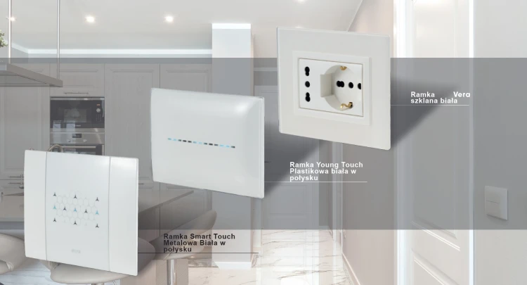 Gniazda i wyłączniki premium, włoskie, szklane, metalowe ave, VERA glass