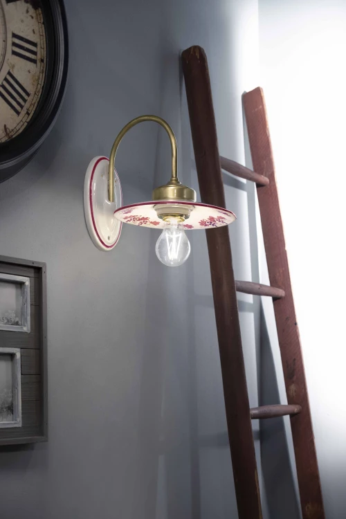 lampa ścienna Ferroluce ASTI C096 nad łóżko sypialnia prowansalska