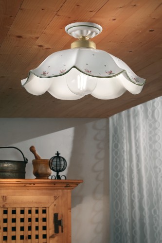 lampa sufitowa Ferroluce C065 ceramiczna salon styl włoski rustykalny