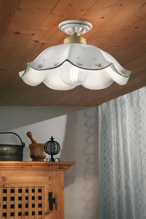 lampa sufitowa Ferroluce C065 ceramiczna salon styl włoski rustykalny
