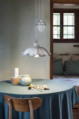 ceramiczna lampa Ferroluce C064 country nad wyspa kuchenna