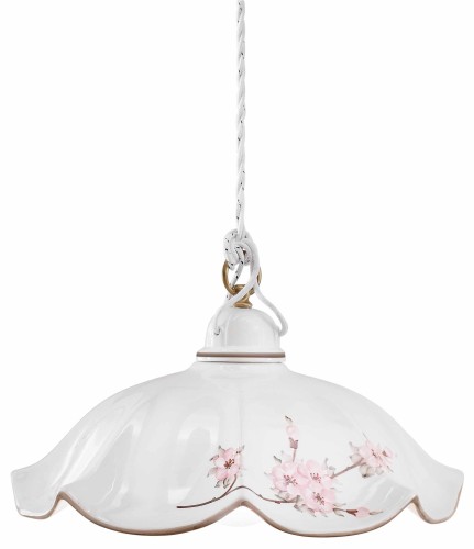 lampa wisząca Ferroluce C063 rustykalna włoska falowany klosz nad stół