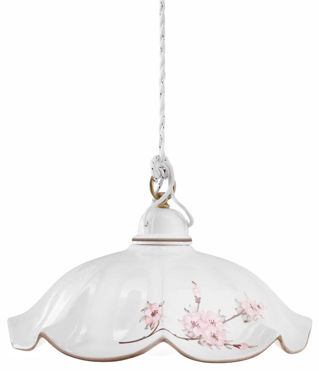 lampa wisząca Ferroluce C063 rustykalna włoska falowany klosz nad stół