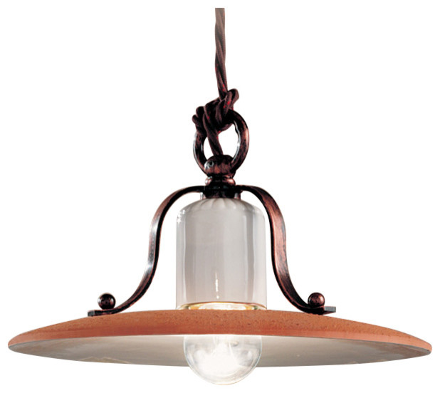 lampa wisząca Ferroluce C821 rustykalna włoska mała nad blat kuchenny