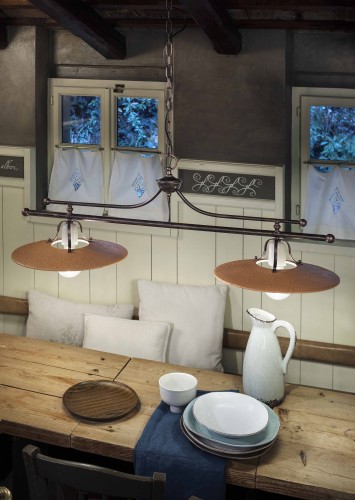 lampa Ferroluce Bologna 2 punkty światła nad wyspa kuchenna