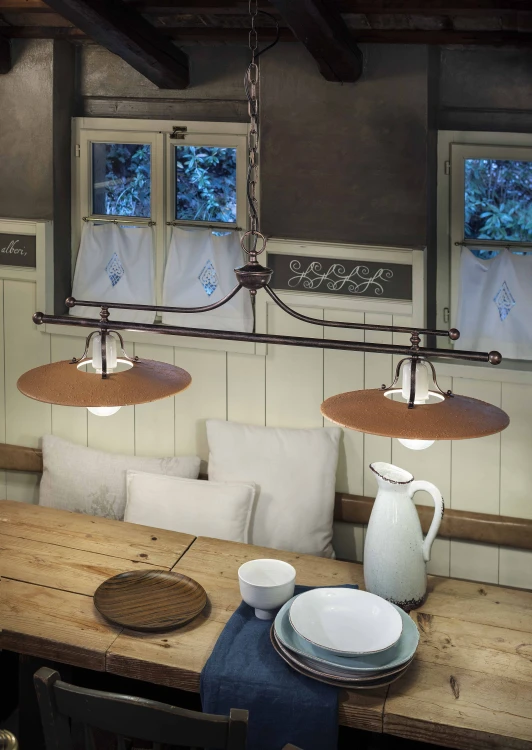 lampa Ferroluce Bologna 2 punkty światła nad wyspa kuchenna