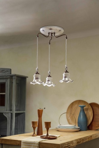 ceramiczna lampa Ferroluce CHIETI dekoracyjna nad stół Ø50 cm