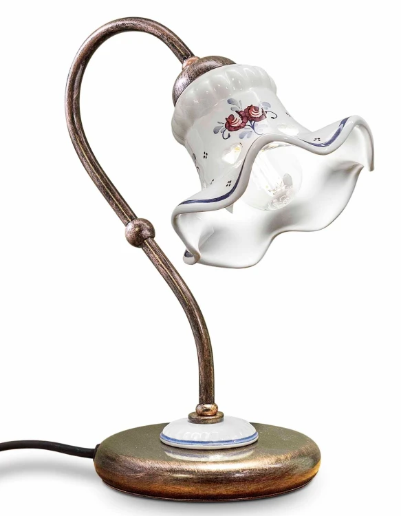 lampa stołowa Ferroluce C173 ceramiczna rustykalna sypialnia