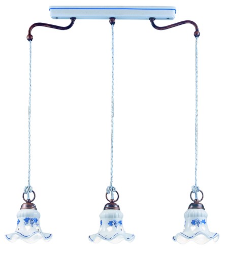 lampa wisząca Ferroluce C204 liniowa nad stół trzy klosze