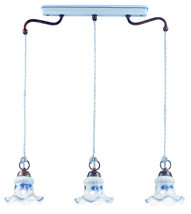 lampa wisząca Ferroluce C204 liniowa nad stół trzy klosze