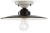 Lampa sufitowa Ferroluce C1613 B&W – klosz czarny połysk, biały uchwyt; idealny do salonu jako eleganckie oświetlenie sufitowe