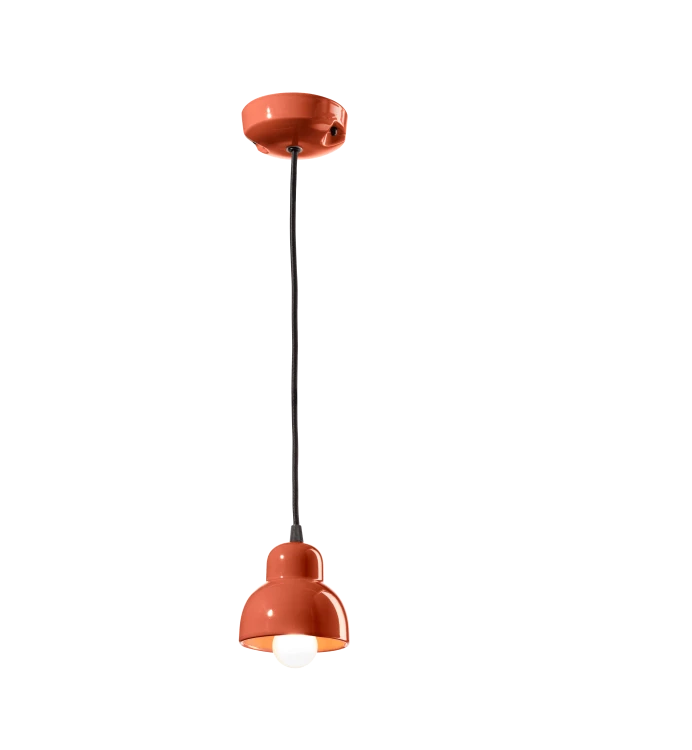 włoska lampa ceramiczna Ferroluce Berimbau pomarańczowa