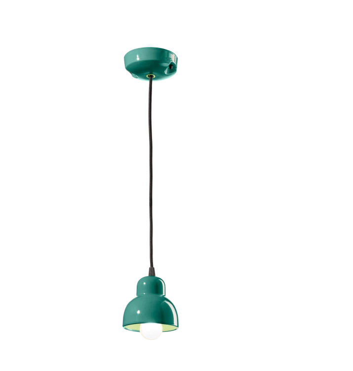 nowoczesna lampa wisząca Ferroluce C2610 turkusowa
