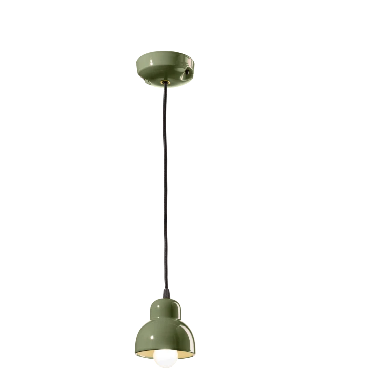 designerska lampa wisząca Ferroluce Berimbau oliwkowa