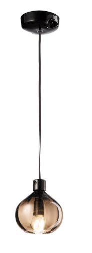 Lampa wisząca Ferroluce C2642 AFOXÉ – ceramika + szkło transparentne i brązowe wykończenie, idealna nad stołem jadalnym, wyspą kuchenną lub w salonie