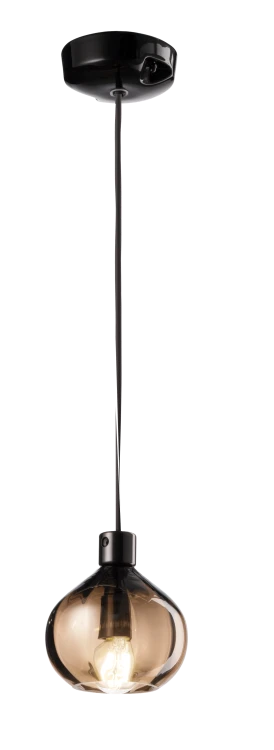 Lampa wisząca Ferroluce C2642 AFOXÉ – ceramika + szkło transparentne i brązowe wykończenie, idealna nad stołem jadalnym, wyspą kuchenną lub w salonie