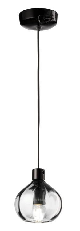 Lampa wisząca Ferroluce C2642 AFOXÉ – ceramika + szkło transparentne i brązowe wykończenie, idealna nad stołem jadalnym, wyspą kuchenną lub w salonie