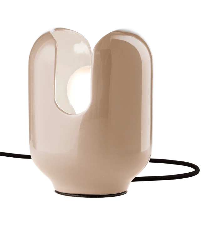 Lampa stołowa Ferroluce C2590 Batucada – ceramika ręcznie szkliwiona w kolorach kremowym, turkusowym, pomarańczowym i zieleni szałwiowej – idealna do salonu, na stolik kawowy lub komodę