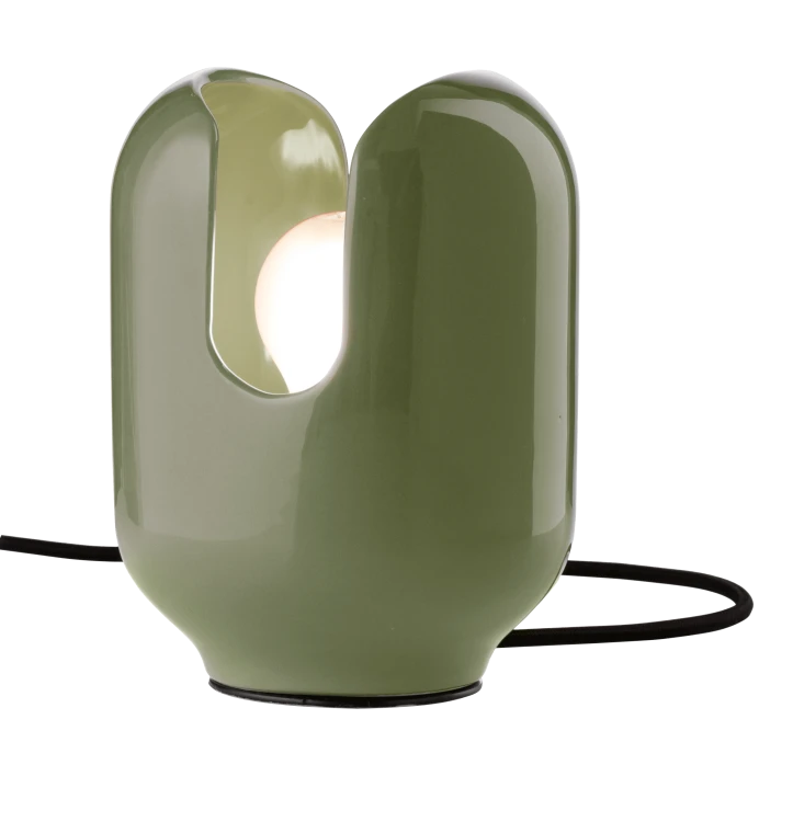 Lampa stołowa Ferroluce C2590 Batucada – ceramika ręcznie szkliwiona w kolorach kremowym, turkusowym, pomarańczowym i zieleni szałwiowej – idealna do salonu lub sypialni