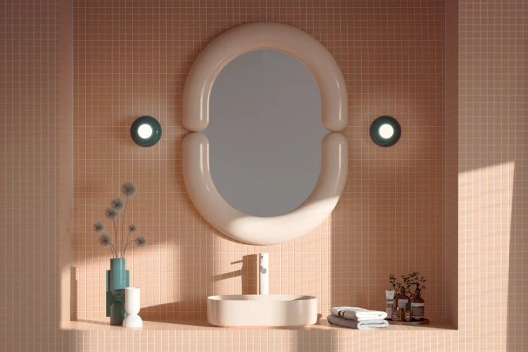 ceramiczny kinkiet włoski we wnętrzu boutique hotel luxury design