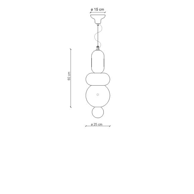 Ferroluce, LAMPA wisząca DECO BUMBUM MIX - C2762, wymiary