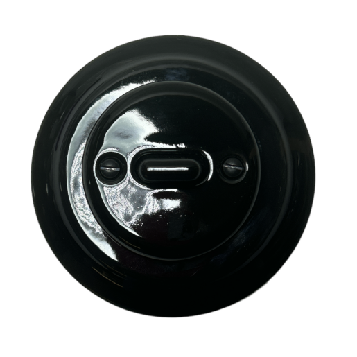 Czarny porcelanowy włącznik ceramiczny novantica Toogle – stylowy detal do biura