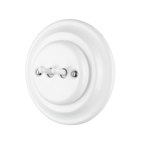 Ceramiczny biały włącznik novantica Toogle – styl vintage do kuchni