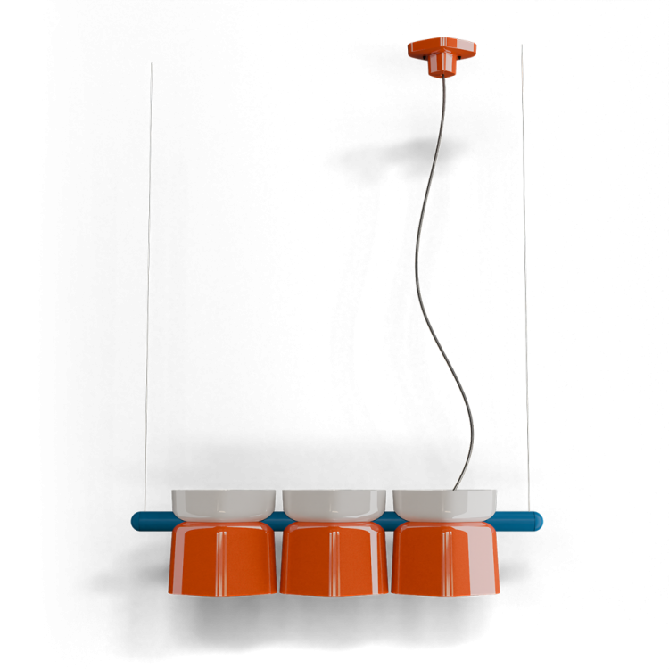 ceramiczna lampa wisząca Ferroluce C2790 styl retro i loft nad stołem