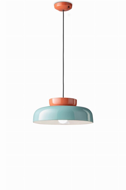 Ferroluce C2745 Maracanà – lampa wisząca ceramiczna Deco, idealna nad stołem, do kuchni, jadalni lub wnętrz komercyjnych