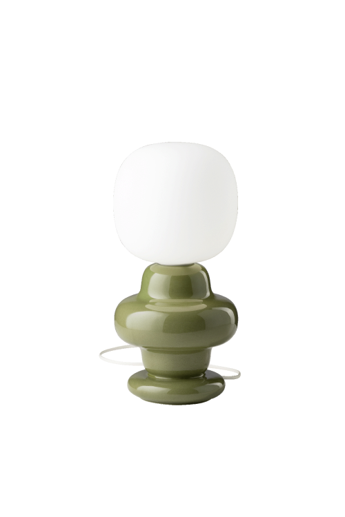 włoska lampa stołowa ceramiczna Ferroluce zielona