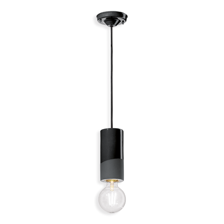 włoska lampa ceramiczna Ferroluce C2501 czarna
