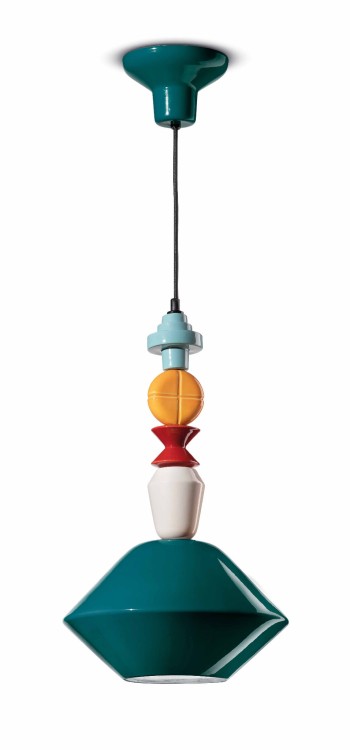 designerska lampa wisząca salon styl deco subtelna forma ceramika