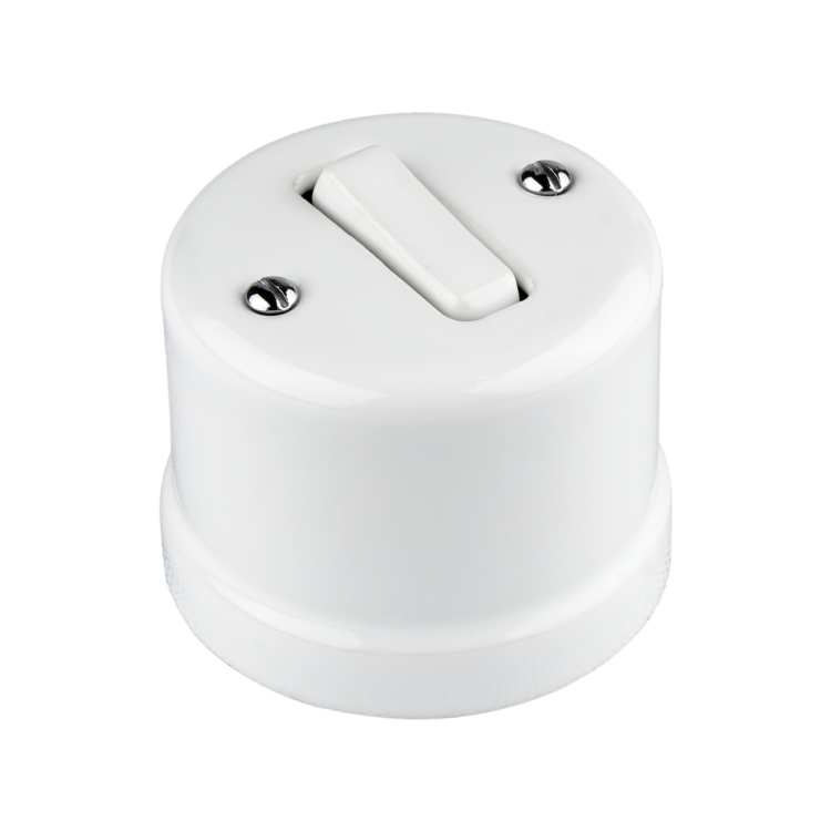 Włącznik retro novantica biały – ręcznie wykonana ceramika do jadalni i salonu