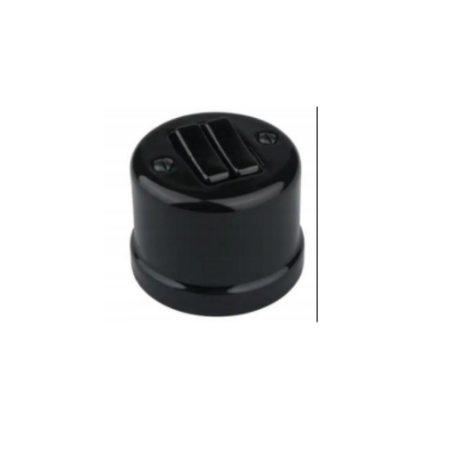 Czarny włącznik retro Novantica  – elegancki detal do sypialni lub salonu