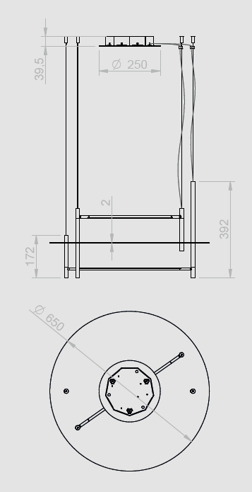 designerska lampa sufitowa Oì Circle Frost Accento Luce do salonu i jadalni