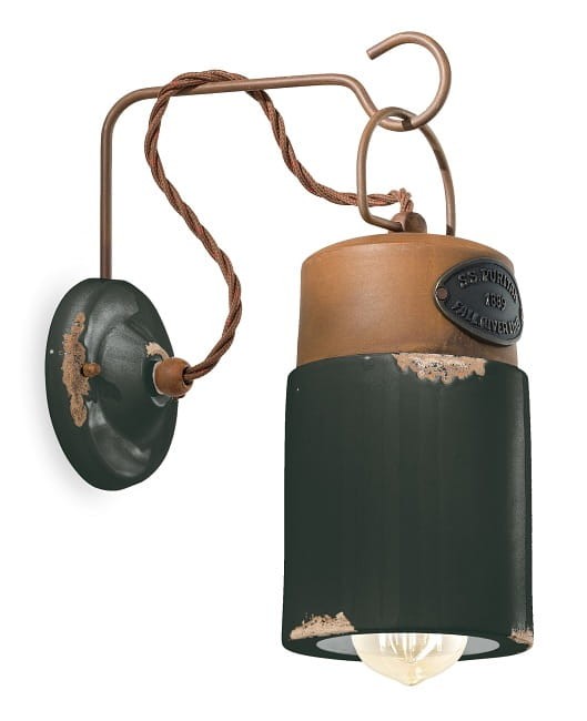 Ferroluce C1621 Industrial Vintage rosso / giallo / arancio – kombinacja ceramiki i metalu postarzanego wyglądu; idealny do kawiarni lub restauracji z klimatem retro.