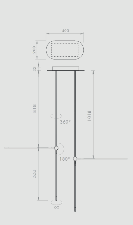 designerska lampa sufitowa Pivò Plus 2X Accento Luce do salonu i biura