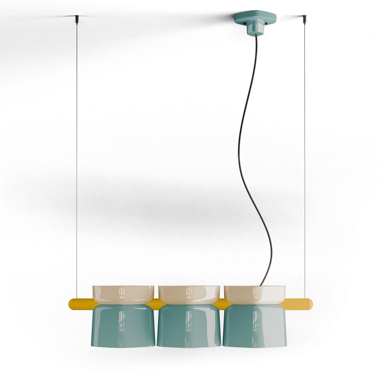 Ferroluce C2790 Yakitori – lampa wisząca Deco ceramiczna, idealna nad stołem, do kuchni, jadalni lub lokalu gastronomicznego